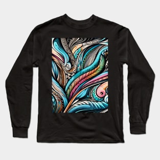 Discover Aotearoa's Cultural Tapestry: Authentic Maori Art in Vibrant Illustrations Long Sleeve T-Shirt